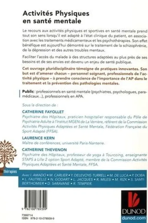 Activités physiques en santé mentale, Catherine Bellamy Fayollet