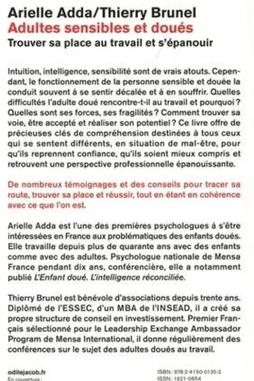 Adultes sensibles et doués. Trouver sa place au travail et s'épanouir, Arielle Adda