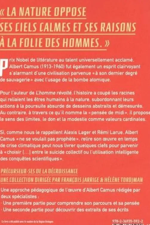 Albert Camus et la nature contre l'histoire, Alexis Lager