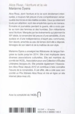Alice Rivaz, l'écriture et la vie, Marianne Dyens