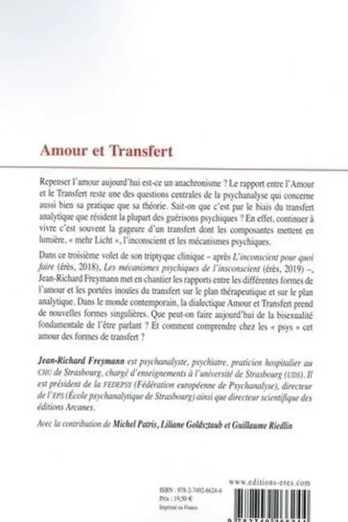 Amour et transfert. Amour de transfert et amour du transfert, Jean-Richard Freymann