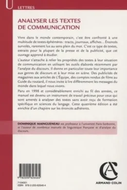 Analyser les textes de communication. 4e édition revue et augmentée, Dominique Maingueneau