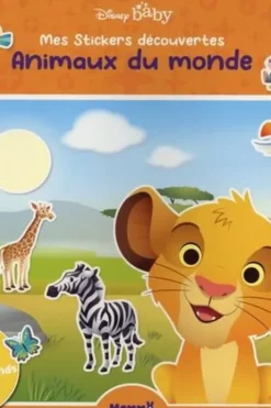 Animaux du monde. Complète les scènes avec des grands stickers !, Disney Baby