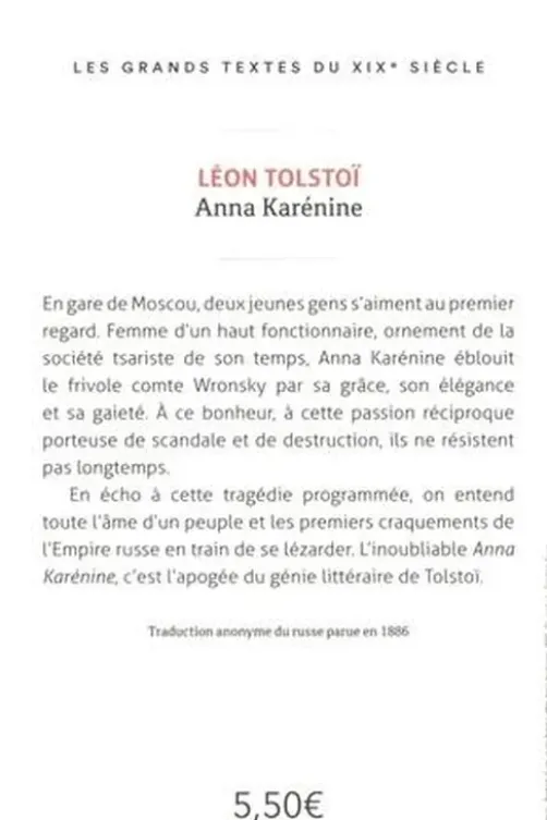 Anna Karénine, Léon Tolstoï