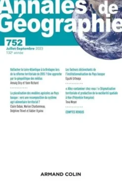 Annales de Géographie N° 752 4/2023, Anonyme
