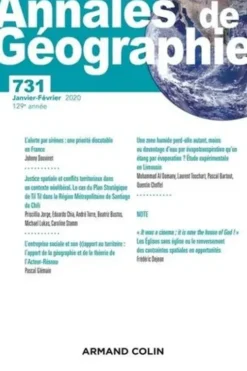 Annales de Géographie N° 731, 1/2020 : Varia, Armand Colin