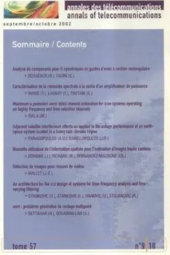 Annales des télécommunications vol 57 n°9-10/2002, Collectif
