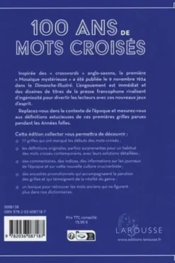 100 ans de mots croisés. Vous êtes un grand amateur de mots croisés, mais sauriez-vous venir à bout des premières grilles de 1924 et de 1925 et 1926 ? Edition collector, Yves Cunow