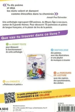 Anthologie de la poésie française. 100 poèmes du Moyen Age à nos jours, Blandine Cossa