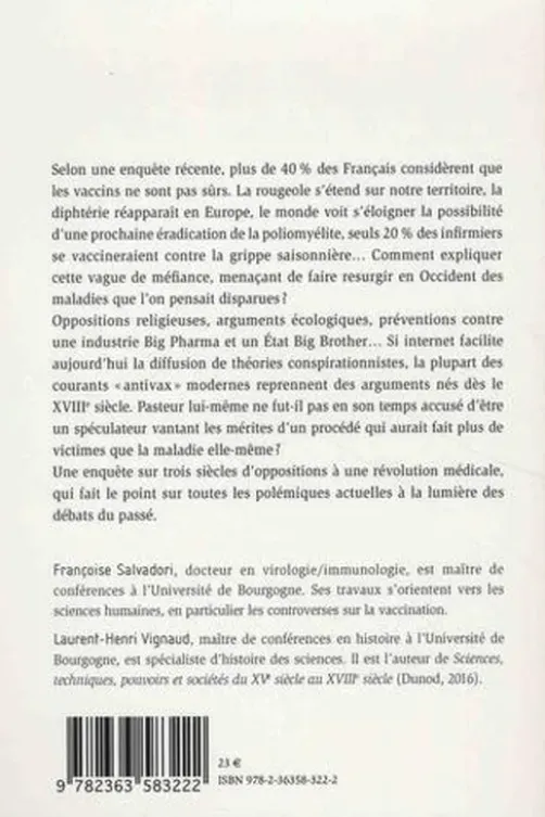 Antivax. La résistance aux vaccins du XVIIIe siècle à nos jours, Francoise Salvadori