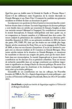Aspects linguistiques du texte politique, David Banks