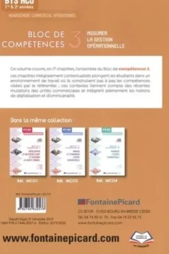Assurer la gestion opérationnelle BTS MCO 1re & 2e années. Bloc de compétences 3, Edition 2019-2020, Brigitte Bru