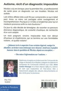 Autisme. Récit d'un diagnostic impossible, Anne Junker-Manago