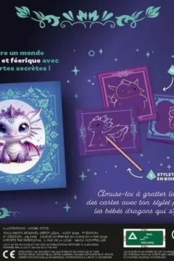 Bébés dragons. 10 cartes à gratter étincelantes, Fleurus