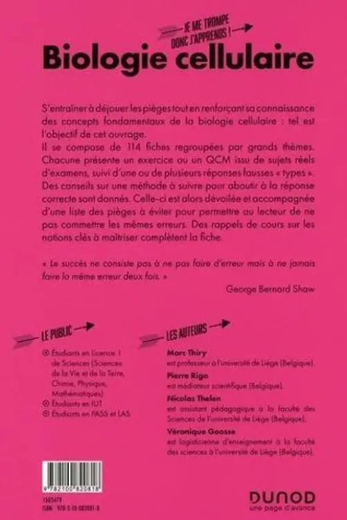 Biologie cellulaire L1, Marc Thiry