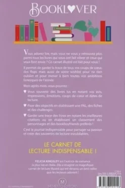 Booklover. Le carnet de mes lectures, pour me rappeler tous mes livres lus, ceux à lire, mes critiques et plein d'autres choses !, Felicia Kingsley