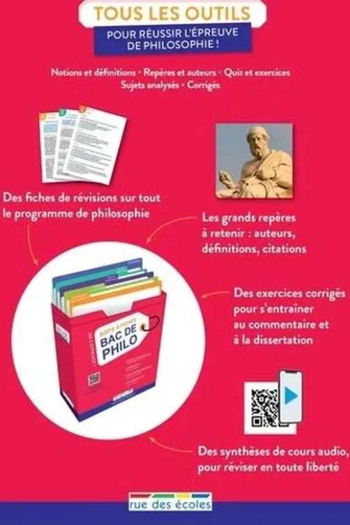 Boîte à fiches Bac de philo. 80 fiches pour réussir l'épreuve !, Rue des écoles