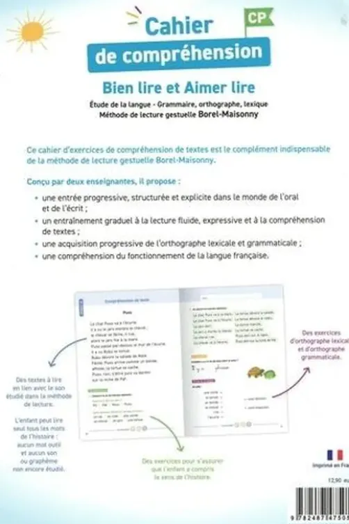 Cahier de compréhension Bien lire et Aimer lire CP. Etude de la langue - grammaire, orthographe, lexique Méthode de lecture gestuelle Borel-Maisonny, Luna Cazalas