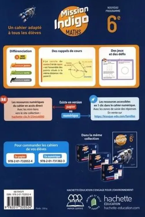 Cahier de Maths 6e Mission Indigo. Edition 2025, Christophe Barnet