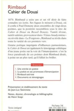 Cahiers de Douai. Recueil Demeny, Arthur Rimbaud