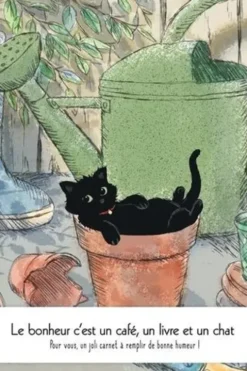 Carnet Le bonheur c'est un café, un livre et un chat, Larousse