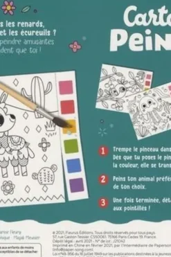 Cartes à peindre animaux. Avec un pinceau et la peinture inclus, Marine Fleury