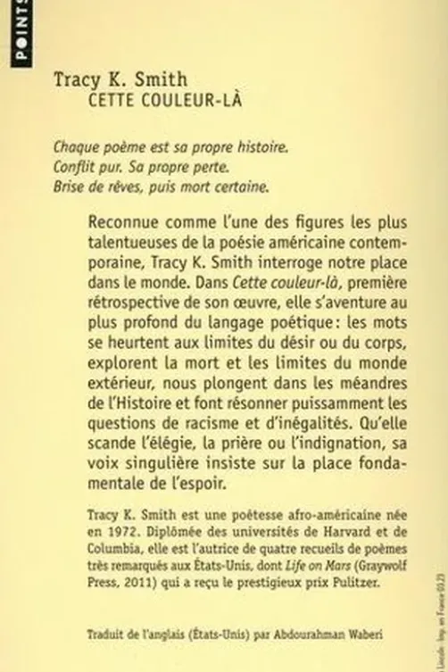 Cette couleur-là. Poèmes choisis, Tracy K. Smith