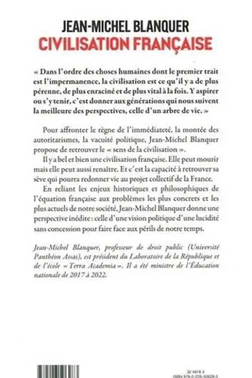 Civilisation française, Jean-Michel Blanquer
