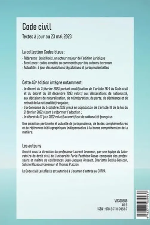 Code civil. Edition 2024, Laurent Leveneur