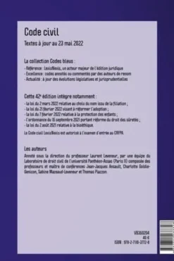 Code civil. Jaquette lama, Edition 2023, Laurent Leveneur