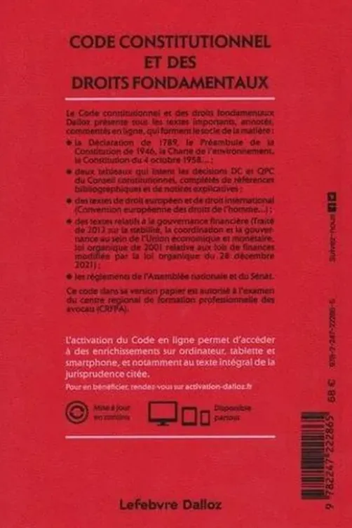 Code constitutionnel et des droits fondamentaux. Annoté et commenté en ligne, Edition 2024, Michel Lascombe