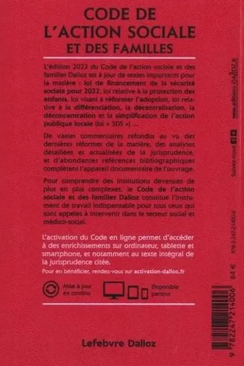Code de l'action sociale et des familles. Annoté et commenté, Edition 2022, Michel Borgetto