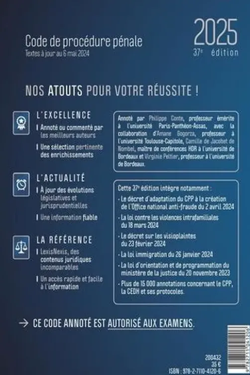 Code de procédure pénale. Edition 2025, Philippe Conte