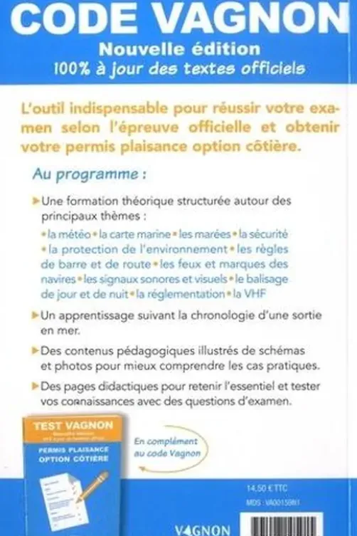 Code Vagnon Permis plaisance Option côtière. 100 % à jour des textes officiels, Edition 2021, Elisabeth Pegeon