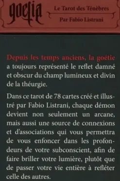 Coffret Goetia. Le Tarot des ténèbres. Avec 78 cartes et un livre, Fabio Listrani