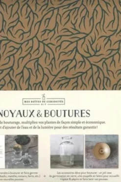 Coffret Noyaux & boutures. Le livre-guide avec 1 vase en verre et 1 coupelle en laiton, Tiphaine Germain-Lacour