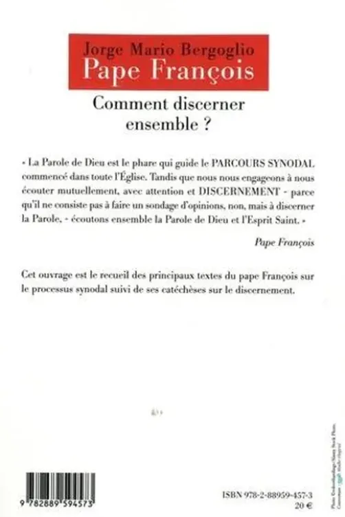 Comment discerner ensemble ? Synode et discernement, Pape François