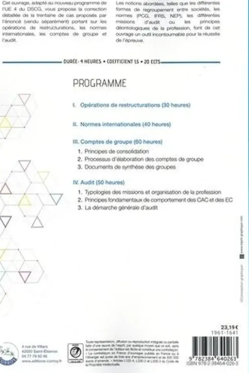 Comptabilité et audit DSCG UE4. Corrigé, Edition 2022-2023, Patricia Gouttefarde