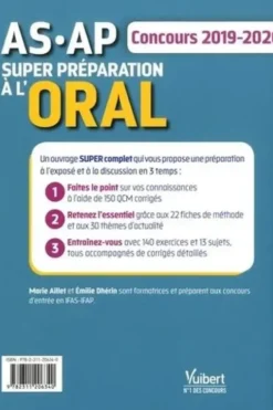 Concours AS-AP l'oral. Aide-soignant, Auxiliaire de puériculture, Edition 2019-2020, Marie Aillet