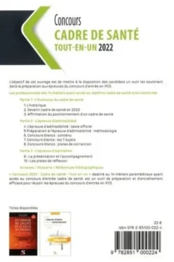 Concours cadre de santé. Edition 2022, Marie-Jeanne Lorson