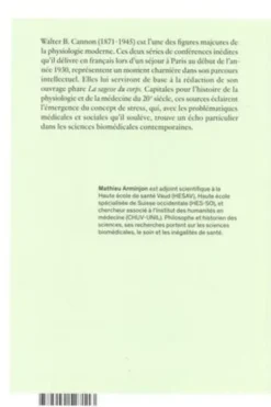Conférences sur les émotions et l'homéostasie, Paris, 1930, Walter B. Cannon