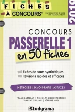Coucours Passerelle 1. 40 fiches méthodes, savoir-faire et astuces, Edition 2019, Franck Attelan