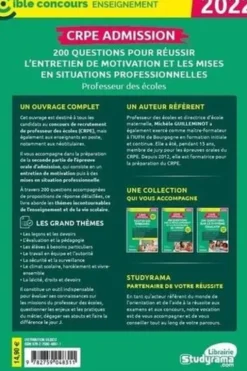 CRPE. 200 questions pour réussir l’entretien de motivation et les mises en situations professionnelles, Edition 2022, Michèle Guilleminot