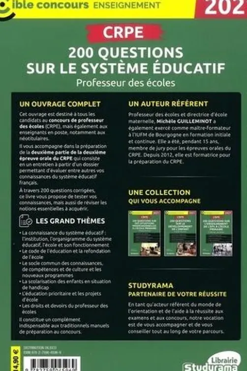 CRPE. 200 questions sur le système éducatif , Edition 2021, Michèle Guilleminot