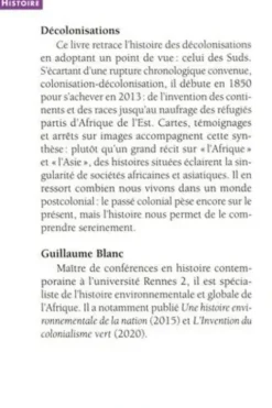 Décolonisations. Histoires situées d'Afrique et d'Asie (XIX-XXIe siècle), Guillaume Blanc