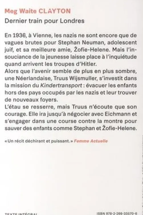 Dernier train pour Londres, Meg Waite Clayton