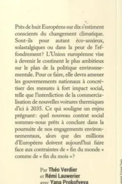 Des Européens éco-anxieux ? Le changement climatique à l'épreuve du quotidien, Théo Verdier