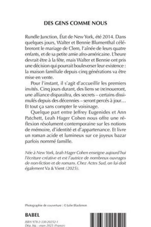 Des gens comme nous, Leah Hager Cohen