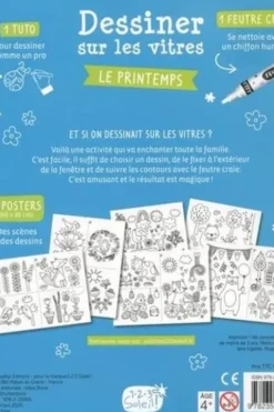 Dessiner sur les vitres. Le printemps. Avec 1 tuto, 1 feutre craie, 6 posters, 1, 2, 3 soleil !