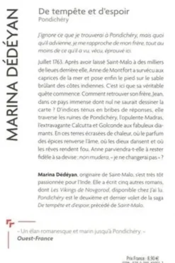 De tempête et d'espoir : Pondichery, Marina Dédéyan